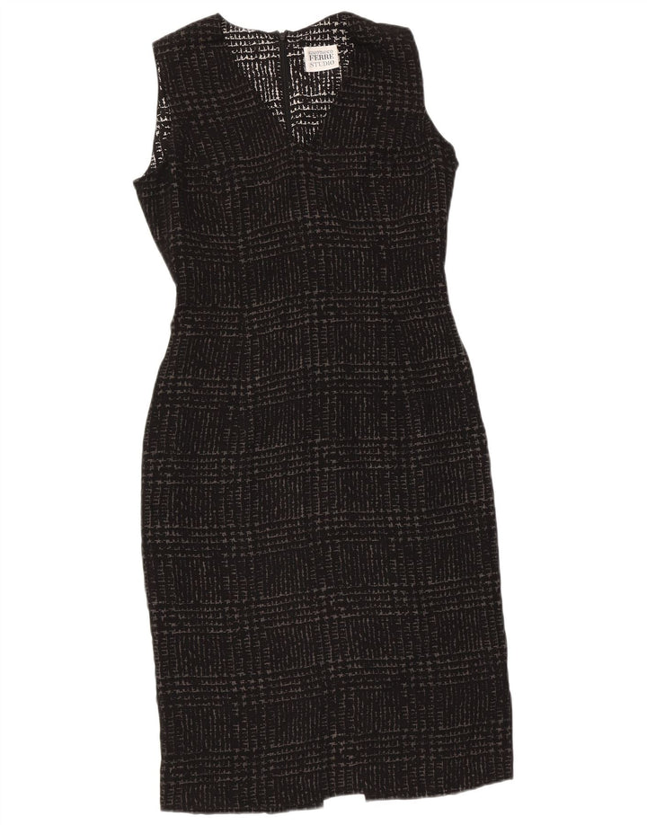 Gianfranco Ferre Dameskedekjole UK 10 Small Black Houndstooth