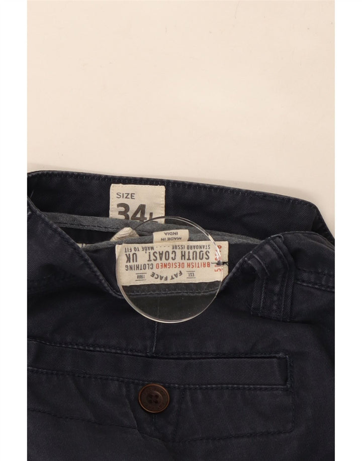 FAT FACE Herre Slim Chino Bukser W34 L34 Marineblå Bomuld