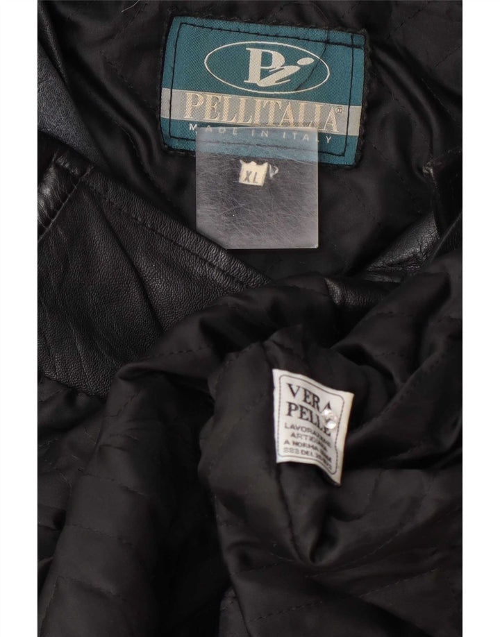 Pellitalia Dame Hætte Læderjakke UK 18 XL Sort