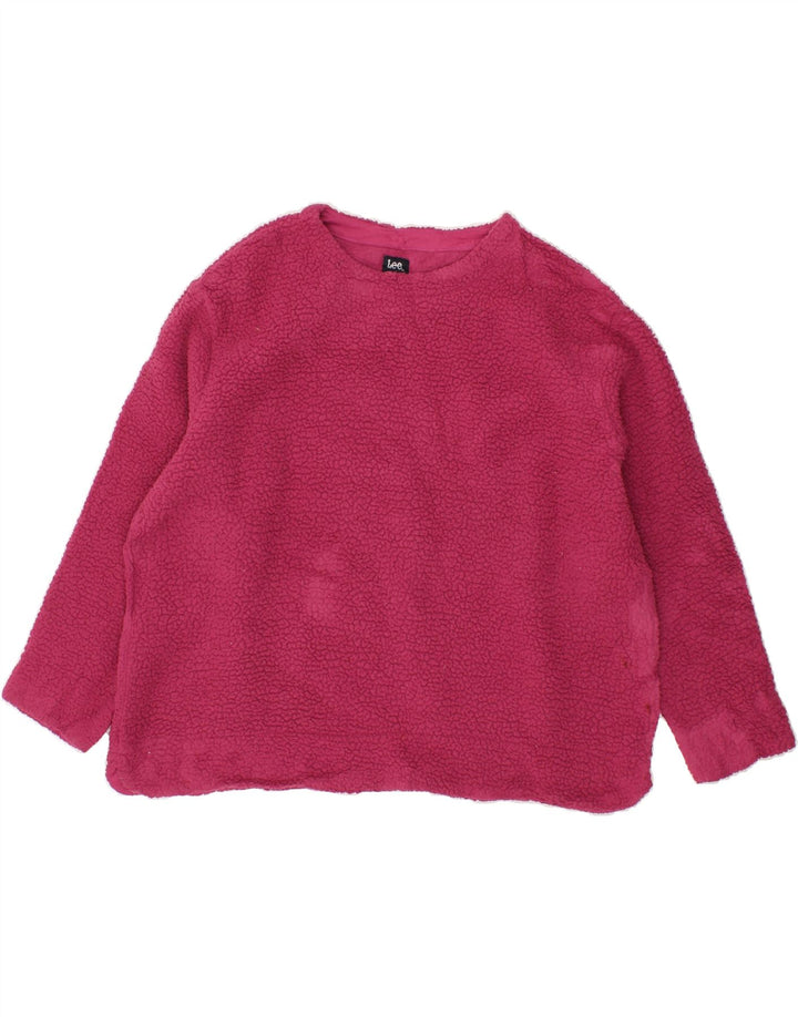 LEE Womens Oversized Fleece Jumper UK 18 XL Pink Polyester Vintage Lee and Second-Hand Lee from Messina Hembry 