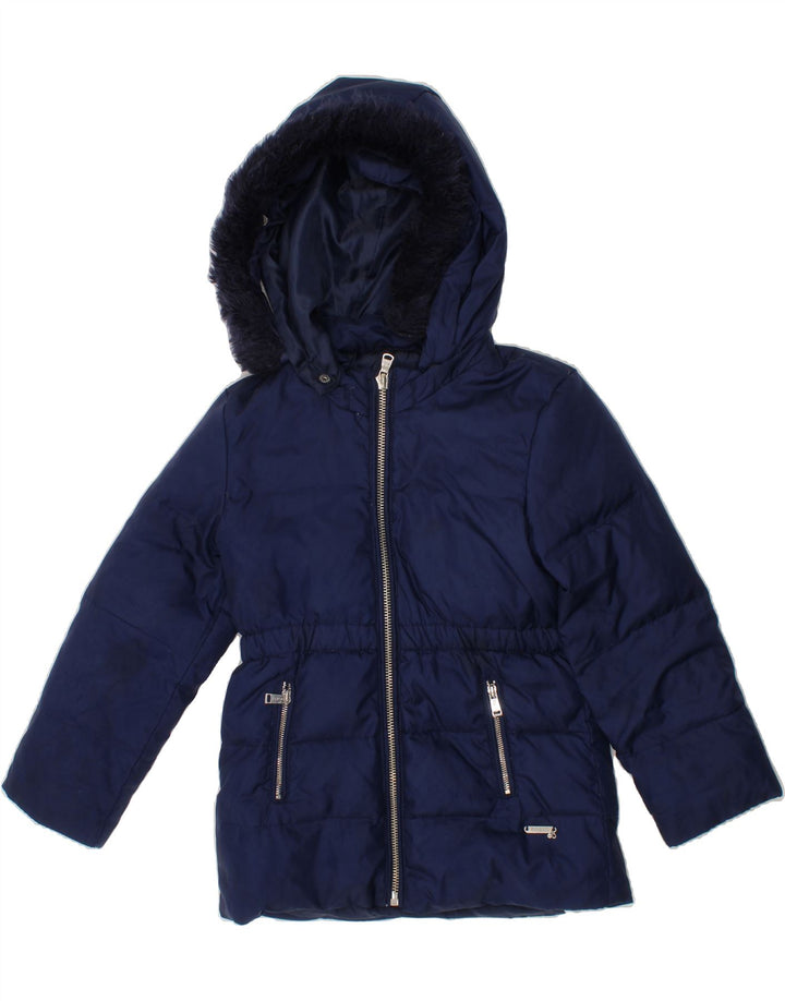 GUESS Girls Hooded Padded Jacket 4-5 Years Navy Blue Vintage Guess and Second-Hand Guess from Messina Hembry 