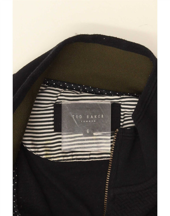 Ted Baker Herre Zip Neck Jumper Sweater Størrelse 6 2XL Navy Blue