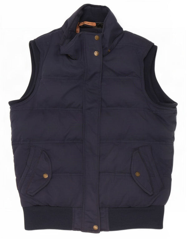 Fat Face Womens Padded Gilet UK 12 Medium Navy Blue Polyester