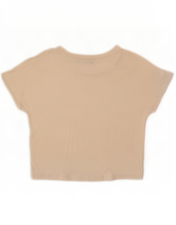 Zara Womens Crop T-Shirt Top UK 8 Small Off White Viscose