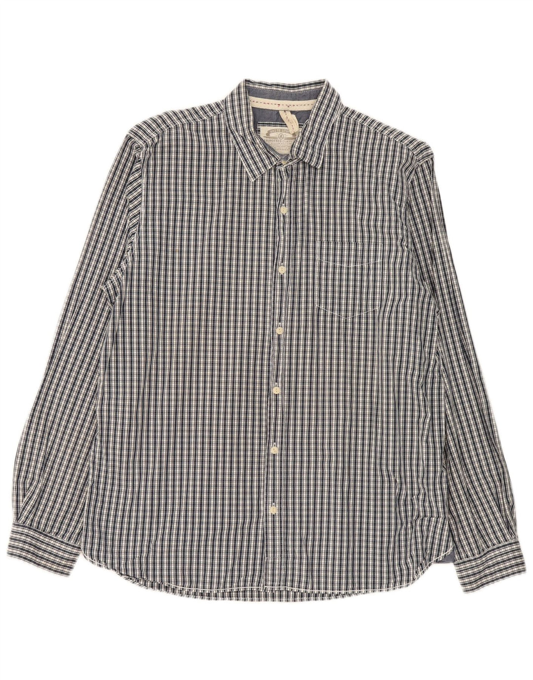 White Stuff Herre Classic Fit skjorte XL marineblå ternet bomuld