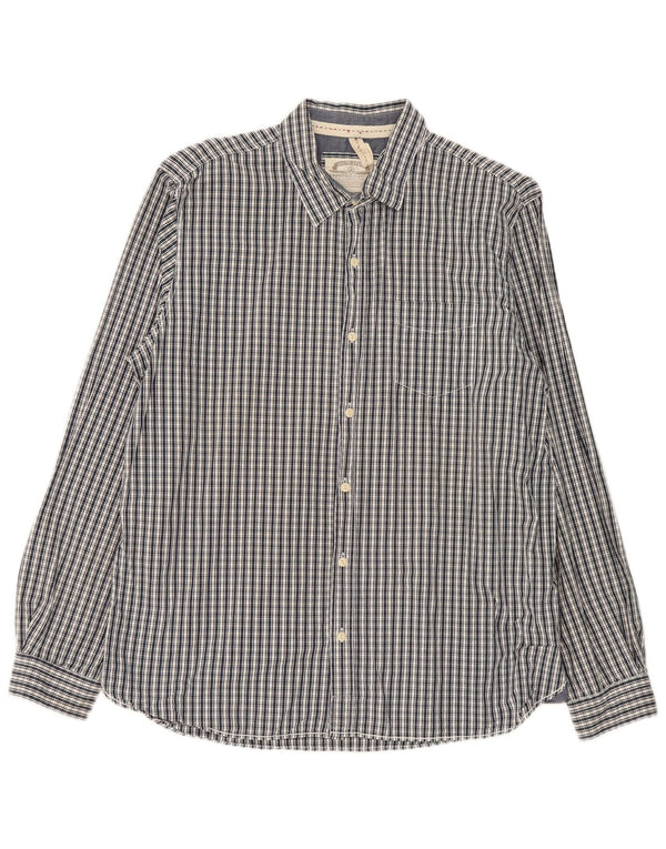 White Stuff Herre Classic Fit skjorte XL marineblå ternet bomuld