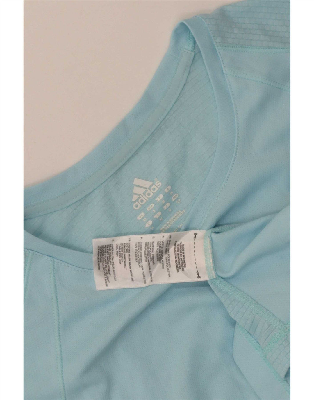 Adidas Dame T-Shirt Top UK 10 Small Blue Polyester