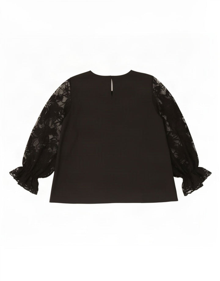 Zara Dame Langærmet Bluse Top UK 14 Medium Sort Polyester