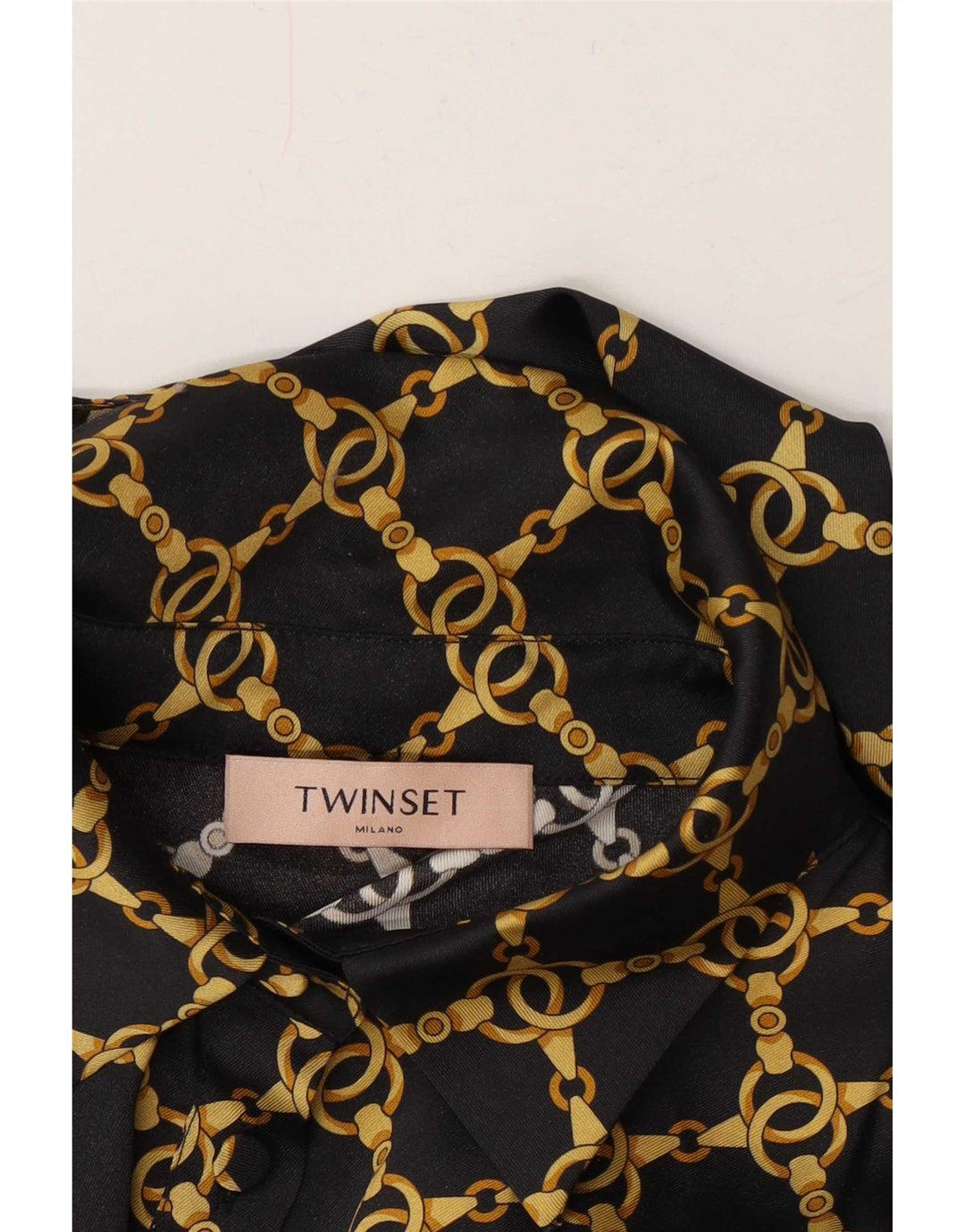 Twinset kvinders abstrakt mønster langærmet Maxikjole UK 14 Medium Black