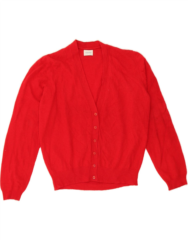 BENETTON Womens Cardigan Sweater UK 14 Medium Red Wool Vintage Benetton and Second-Hand Benetton from Messina Hembry 