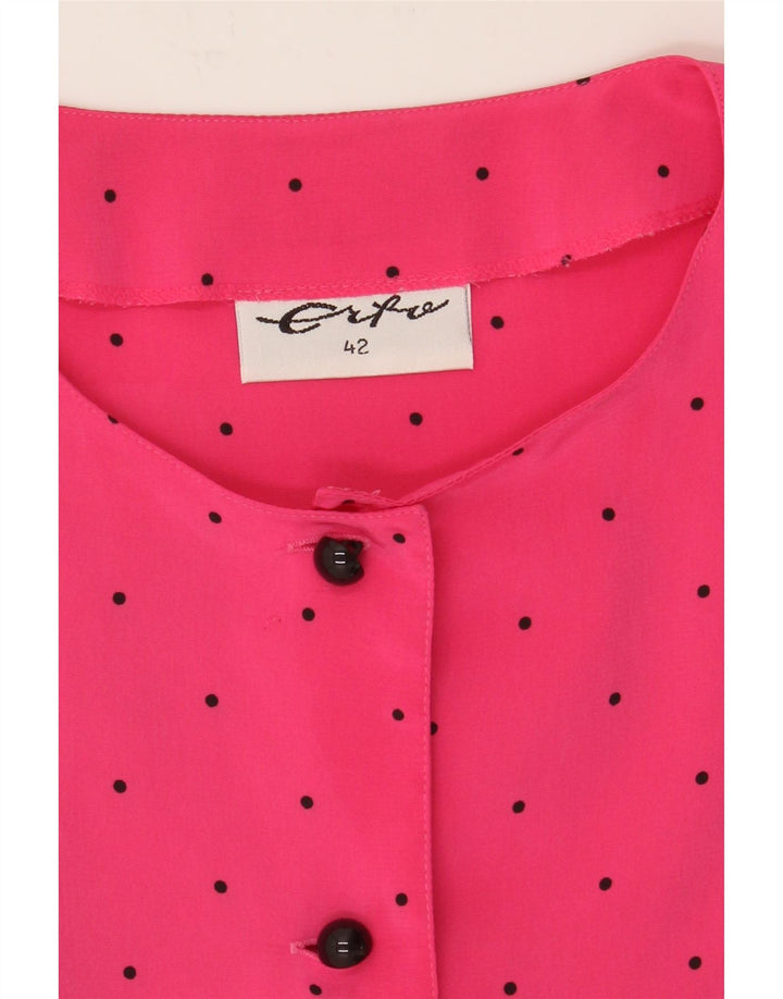VINTAGE Womens Shirt Blouse IT 42 Medium Pink Spotted Polyester Vintage Vintage and Second-Hand Vintage from Messina Hembry 