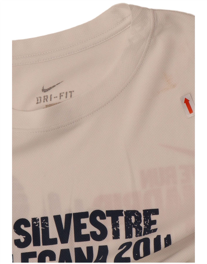 Nike Herre Dri Fit Grafisk Top Langærmet Medium White Colourblock