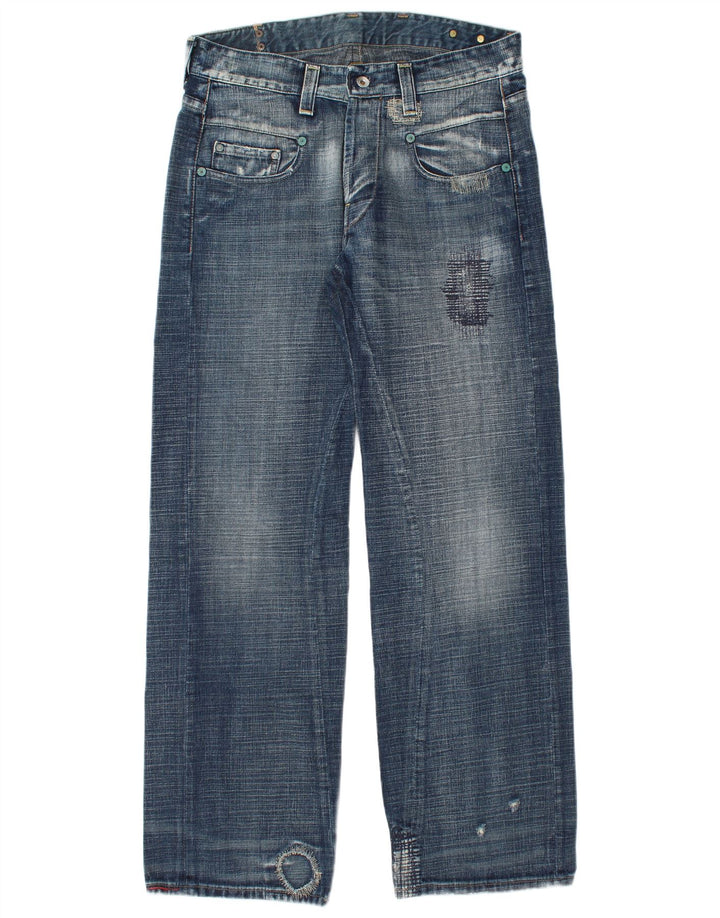 G-STAR Herre 3301 Distressed Straight Jeans W33 L34 Blå Bomuld