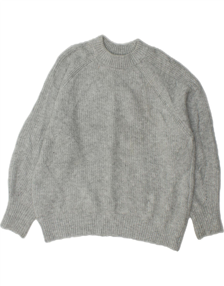 TOPSHOP Womens Oversized Crew Neck Jumper Sweater UK 10 Small Grey Vintage Topshop and Second-Hand Topshop from Messina Hembry 