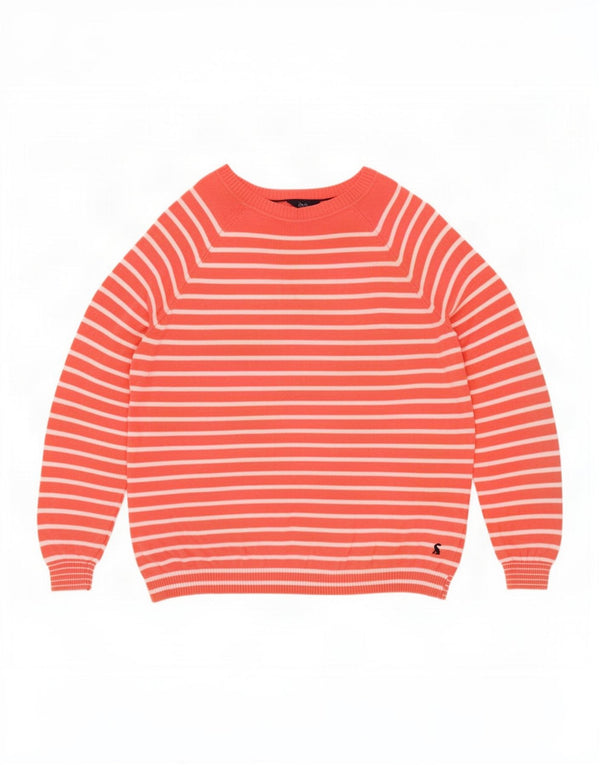 Joules Dame Boat Neck Jumper Sweater UK 18 XL Pink Stribet hør