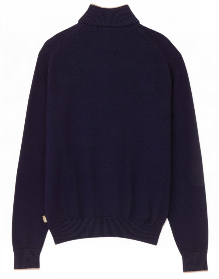 Musto Herre Zip Neck Jumper Sweater Stor Marineblå Lammeuld