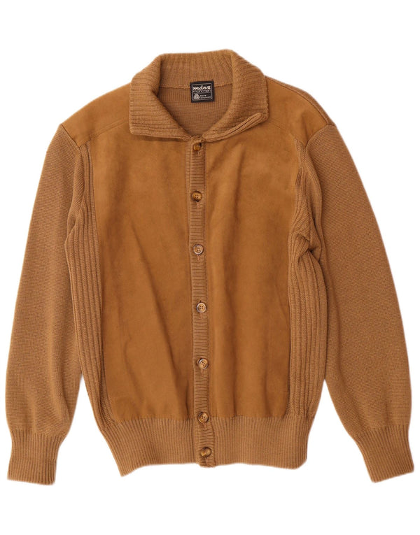 VINTAGE Herre cardigan sweater IT 54 XL Brun Uld