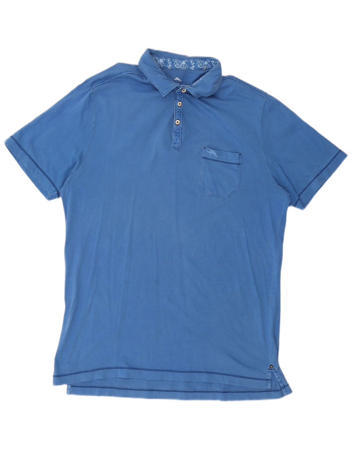 TOMMY BAHAMA Mens Polo Shirt Large Blue Cotton