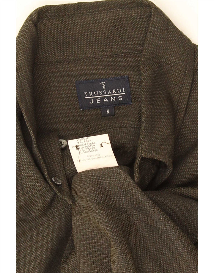Trussardi herreskjorte lille Khaki Viscose