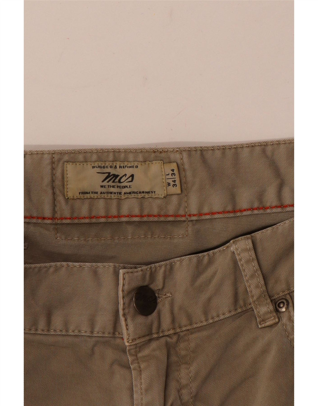 Marlboro Classics Straight Chino-bukser til mænd W34 L29 Beige