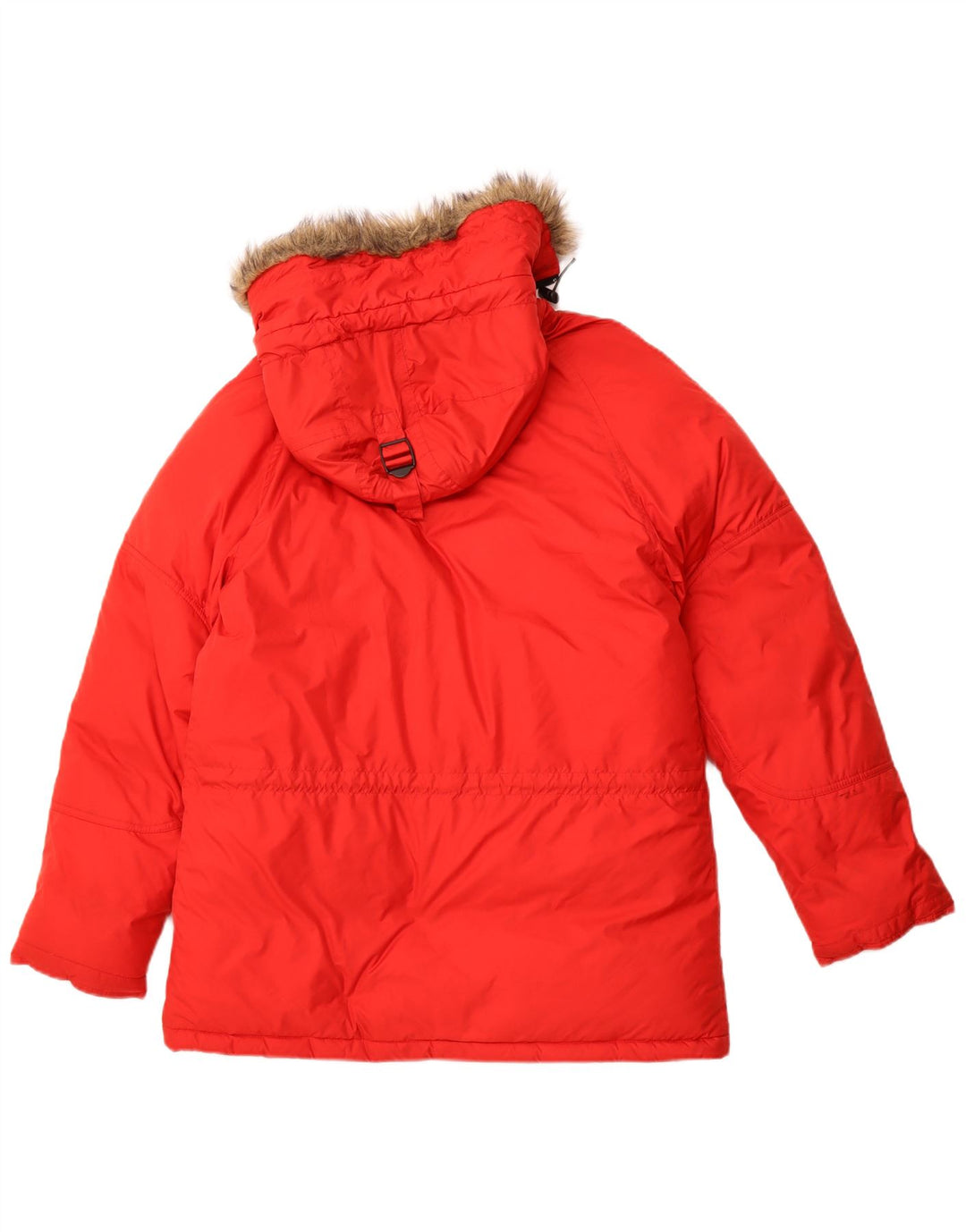RALPH LAUREN Dame Hooded Parka Jacket UK 14 Medium Red Winter