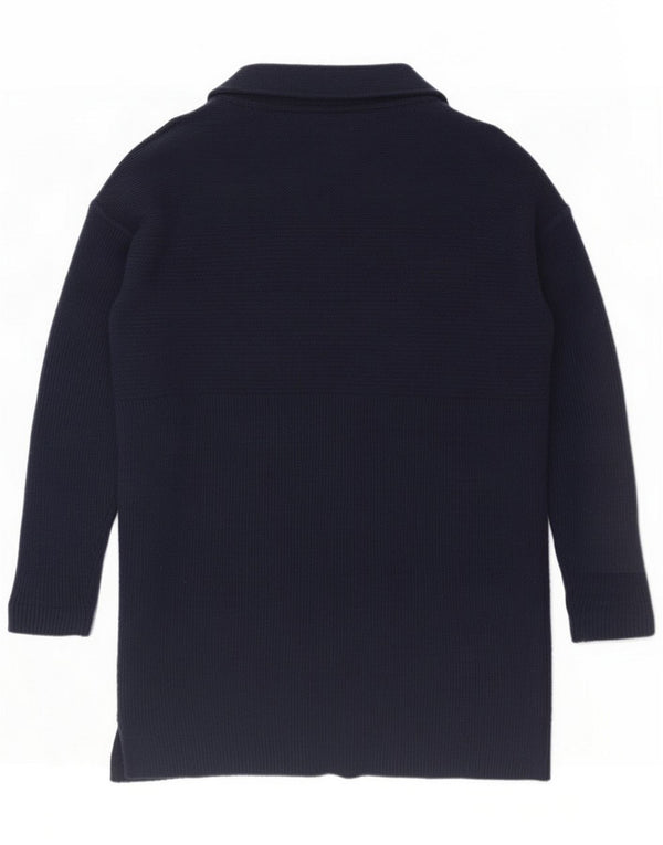 Crew Clothing Dame Longline Cardigan Sweater UK 10 Small Navy Blue