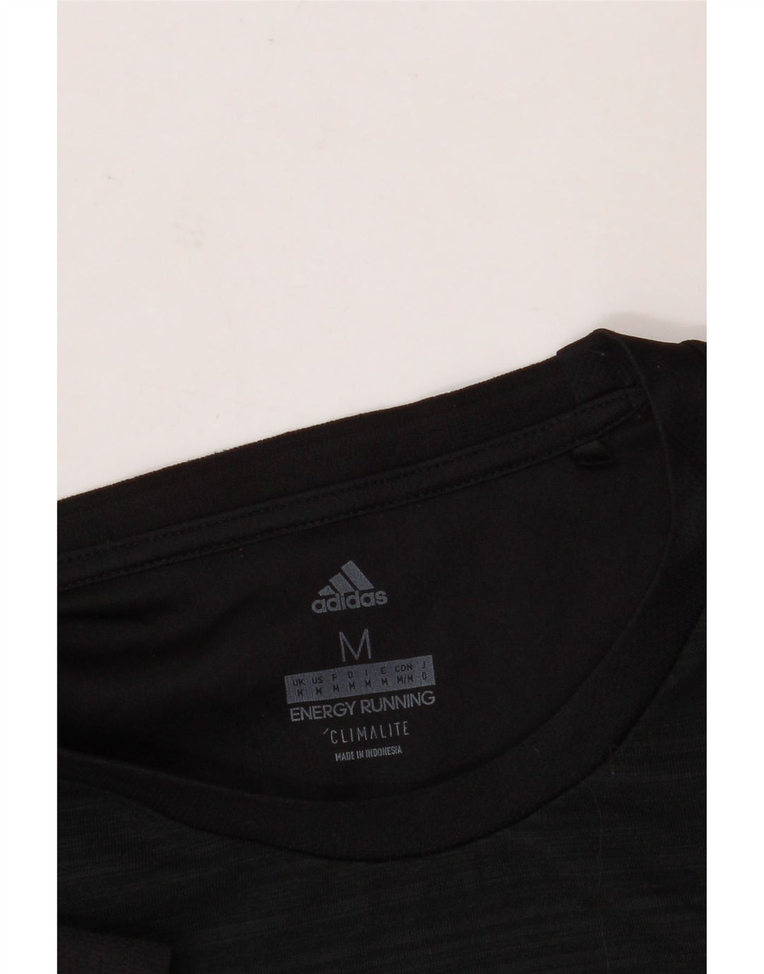 ADIDAS Herre Climalite T-Shirt Top Medium Sort nålestribe