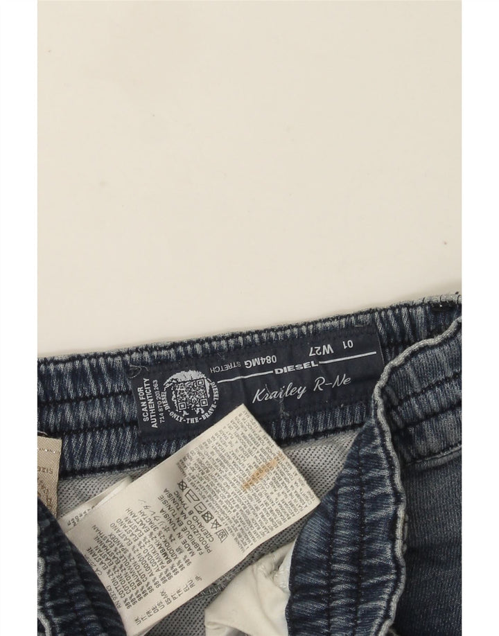 Diesel Dame Distressed Tapered Jeans W27 L28 Blå Bomuld