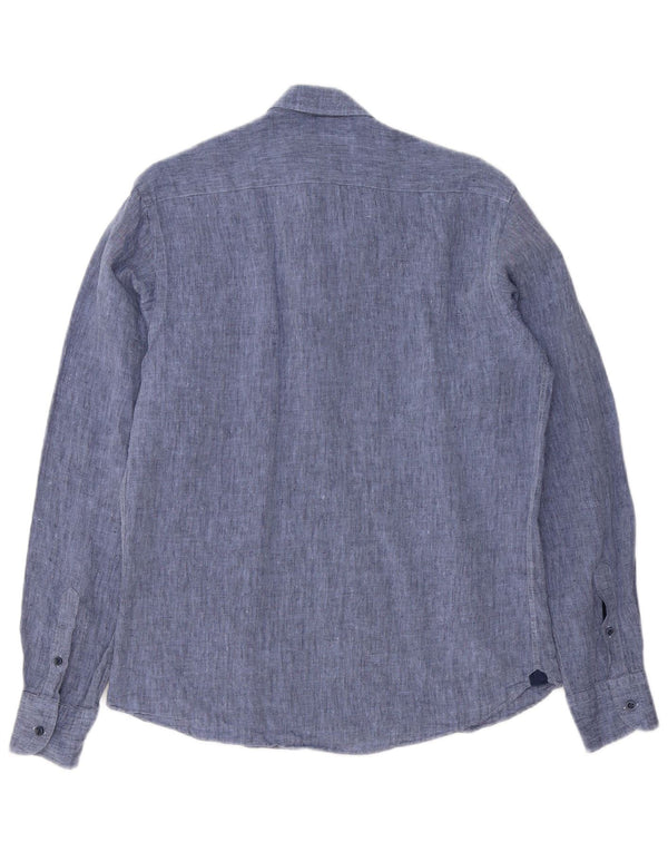 Massimo Dutti Herreskjorte Medium Blue Linen