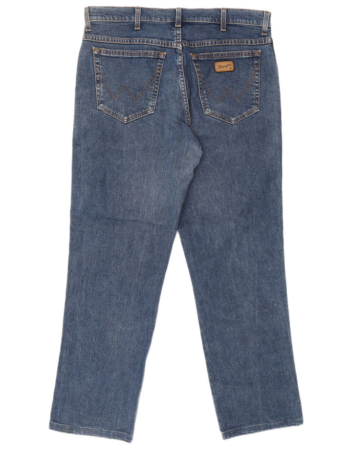 WRANGLER Straight jeans til mænd W34 L30 blå bomuld