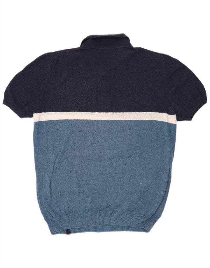 Fay Herre Polo Shirt IT 48 Medium Navy Blue Colourblock
