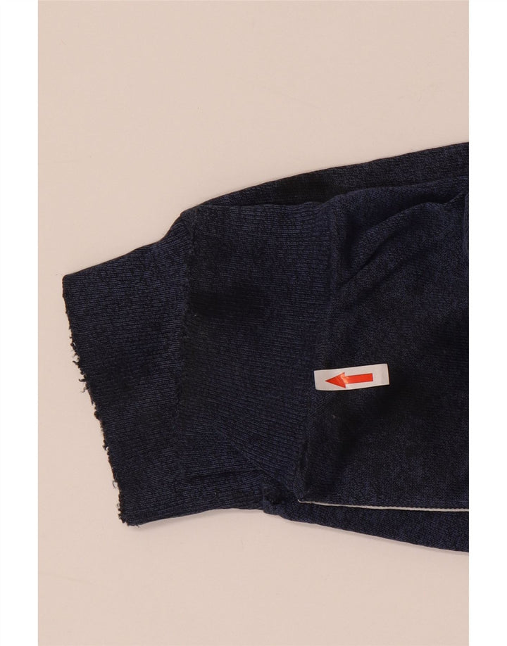 Asics Herre grafisk lynlås-hals sweatshirt jumper stor blå farveblok