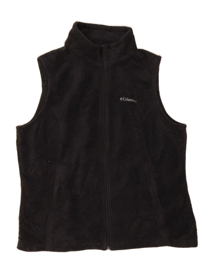 COLUMBIA Womens Fleece Gilet UK 18 XL Black Polyester Vintage Columbia and Second-Hand Columbia from Messina Hembry 