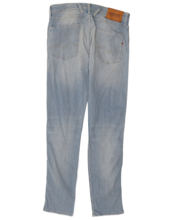 REPLAY Herre Slim Jeans W32 L32 Blå Bomuld