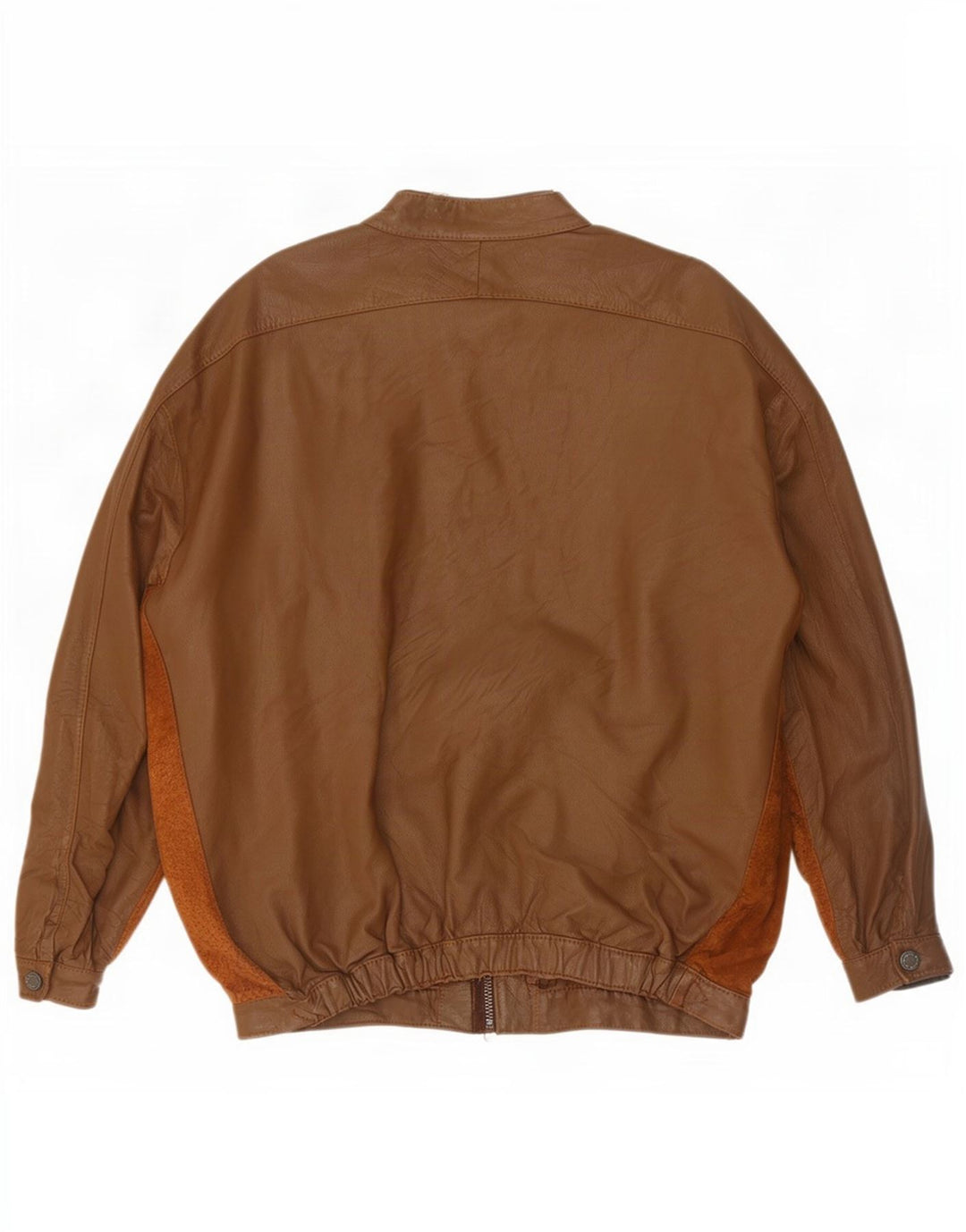 Vintage Herre Bomber Læderjakke UK 38 Medium Brown Colourblock