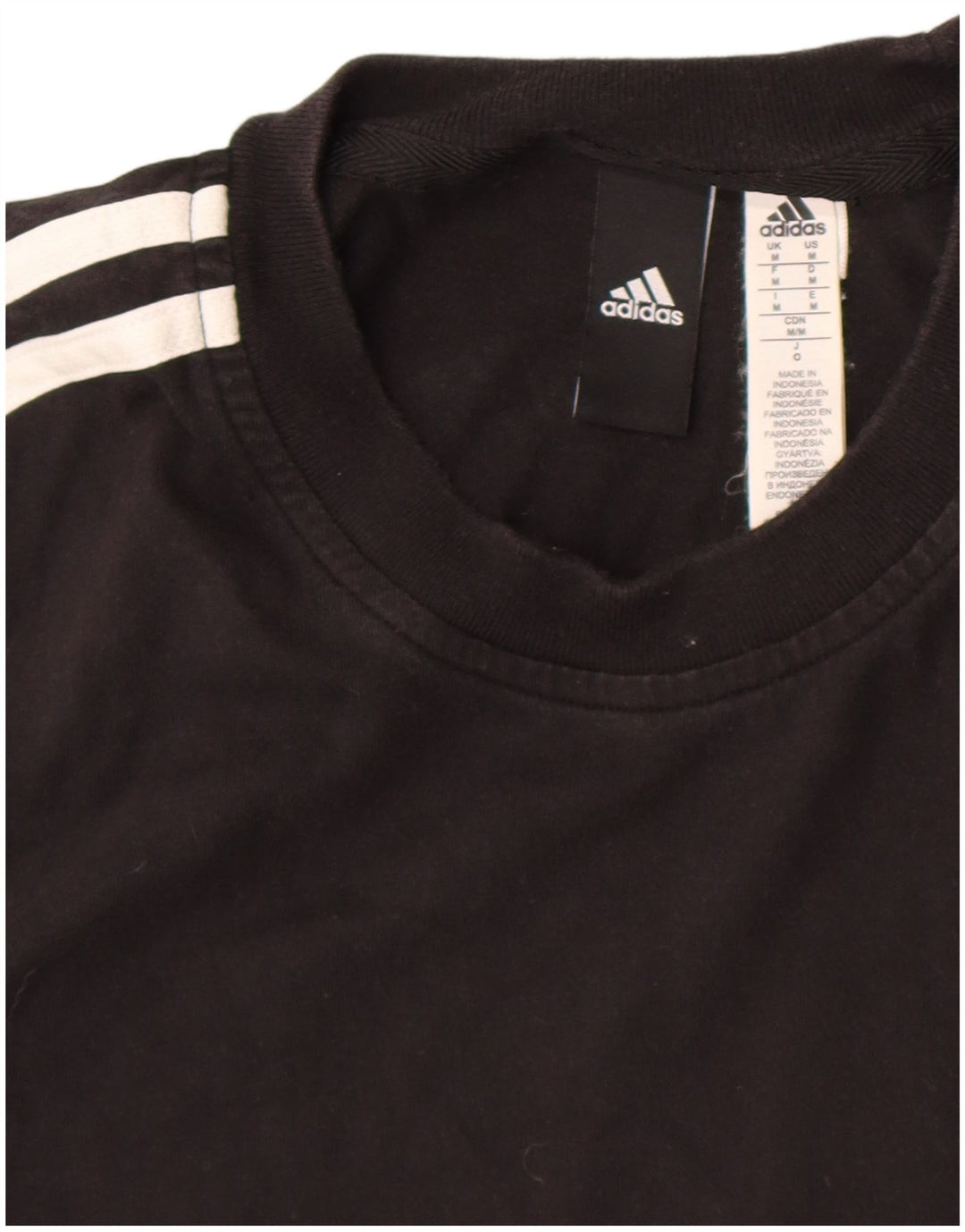 Adidas Herre T-Shirt Top Medium Sort Bomuld