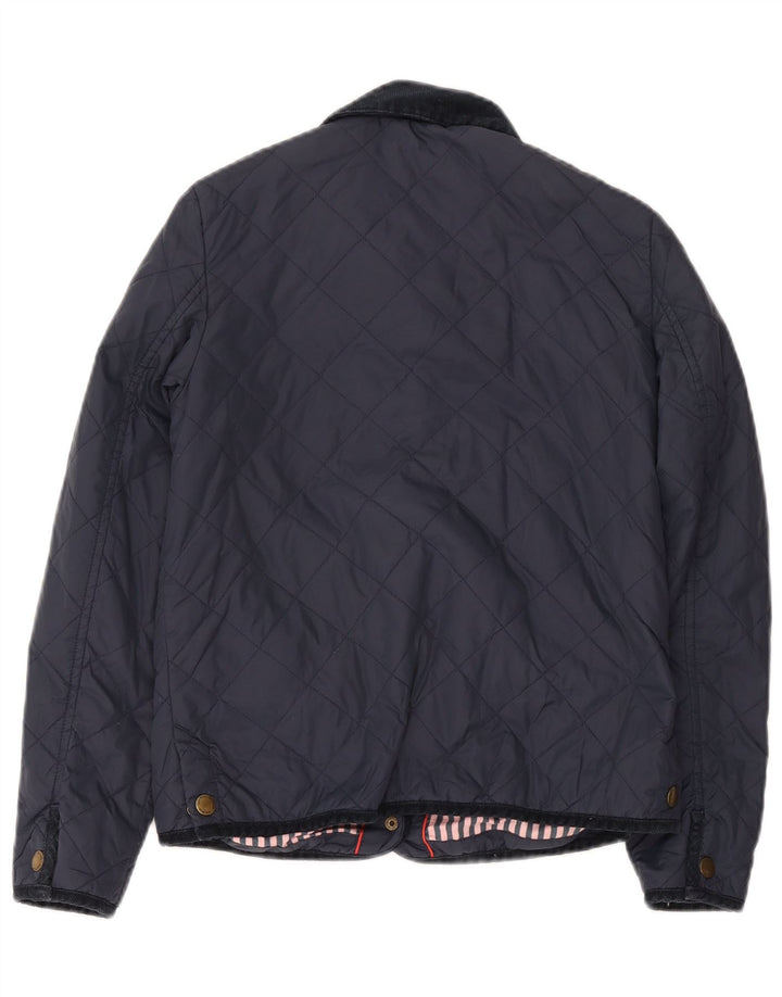 Jack Wills Dame Quiltet Jakke UK 10 Small Navy Blue Nylon