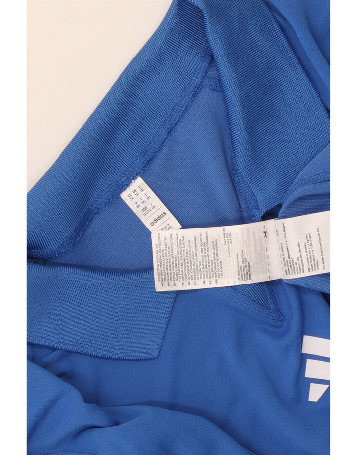 Adidas Polo Shirt til mænd 2XL blå stribet polyester