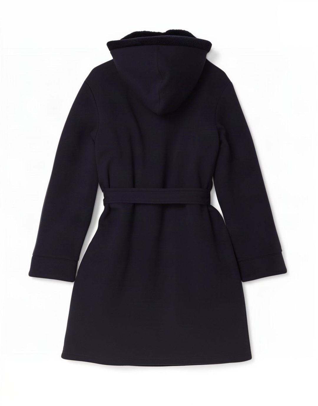 Lands End Dame Oversized hætte Sherpa Overfrakke UK 10 Small Navy Blue