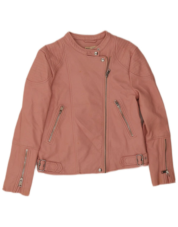 Zara piger imiteret læderjakke 13-14 år Pink Polyester