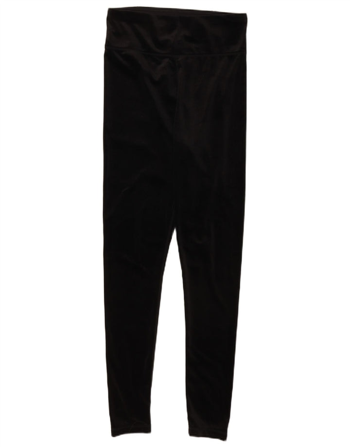 Juicy Couture Kvinders Grafiske Velour Leggings UK 12 Medium Sort Polyester