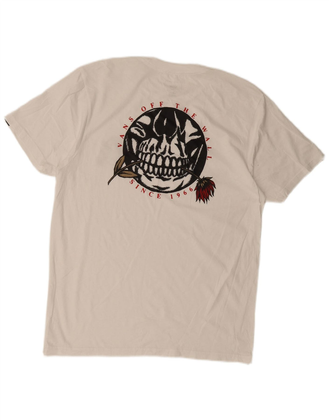 VANS Herre Slim Fit Grafisk T-Shirt Top Stor Hvid