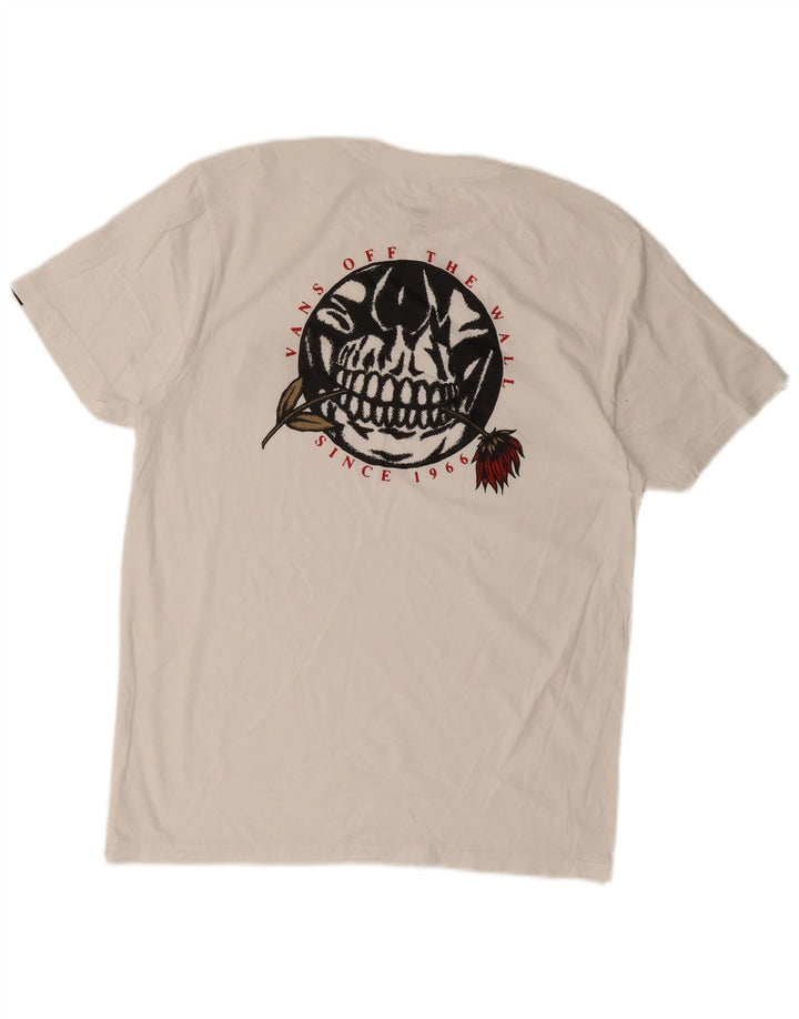 VANS Herre Slim Fit Grafisk T-Shirt Top Stor Hvid