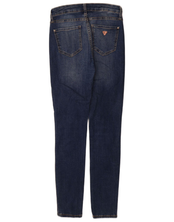 Guess Dame Mid Rise Skinny Jeans W24 L29 Marineblå Bomuld