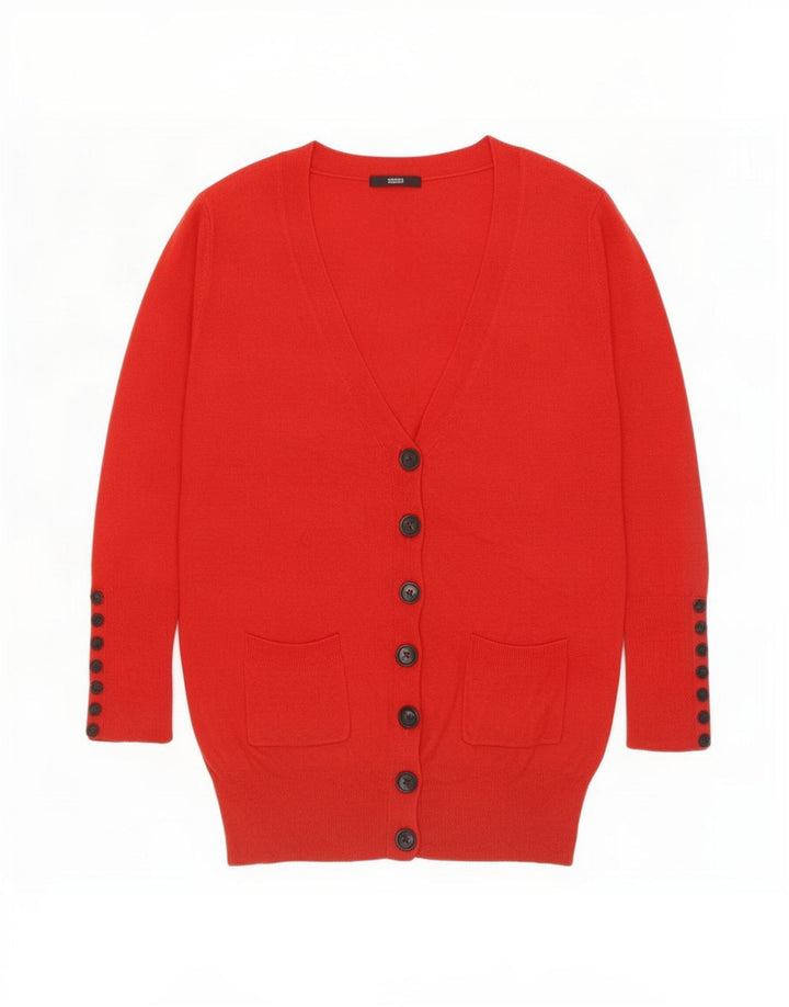 Marks & Spencer Dame Cardigan Sweater UK 14 Medium Red Viscose