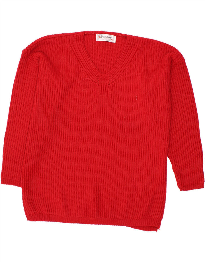 COLLECTION Mens V-Neck Jumper Sweater Large Red Vintage Collection and Second-Hand Collection from Messina Hembry 