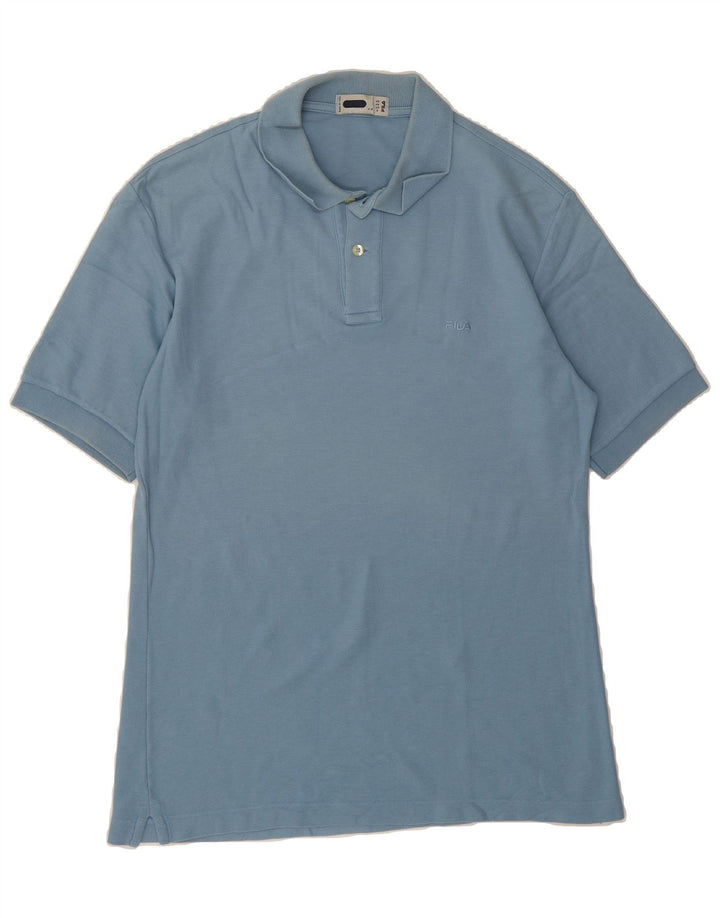 FILA Mens Polo Shirt IT 46 Small Blue Cotton Vintage Fila and Second-Hand Fila from Messina Hembry 