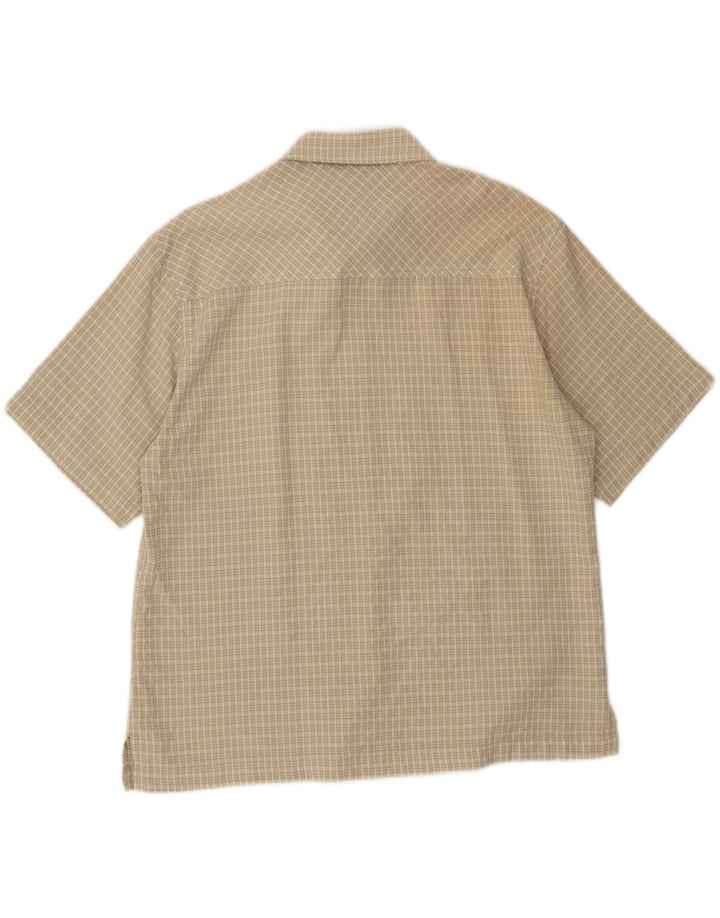 IGUANA Womens Short Sleeve Shirt EU 44 XL Beige Check Vintage Iguana and Second-Hand Iguana from Messina Hembry 
