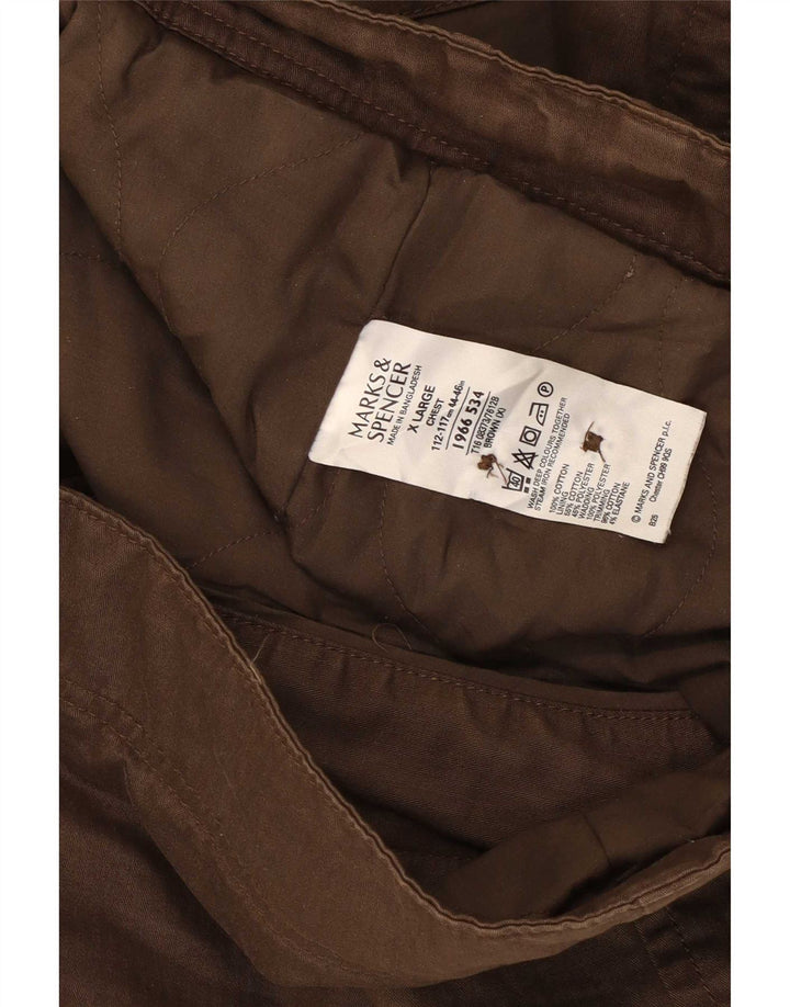 Marks & Spencer Herre Military Jacket UK 42 XL Brun Bomuld