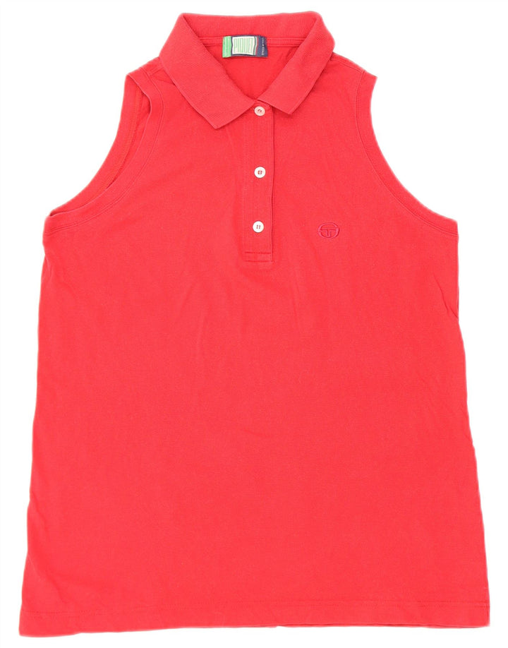 Sergio Tacchini Dame ærmeløs poloshirt IT 44 Medium Rød